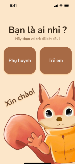 KidzEconomy - Màn hình chọn vai trò